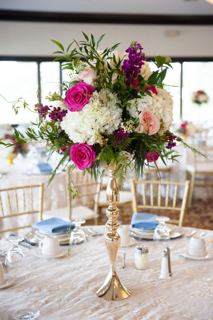 Tall Centerpiece Wedding Florals pink white