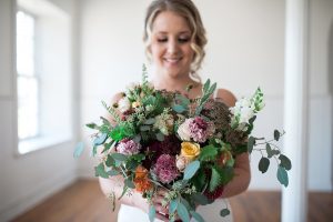 Bridal bouquet vintage chic garden picked look