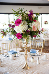 Tall Centerpiece Wedding Florals pink white