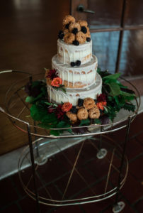 Wedding cake flowers greenery bar cart detroit yacht club