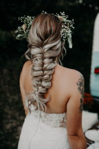 Wedding hair braid flower crown Detroit