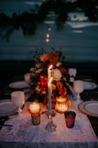 Wedding centerpiece bohemian style candles