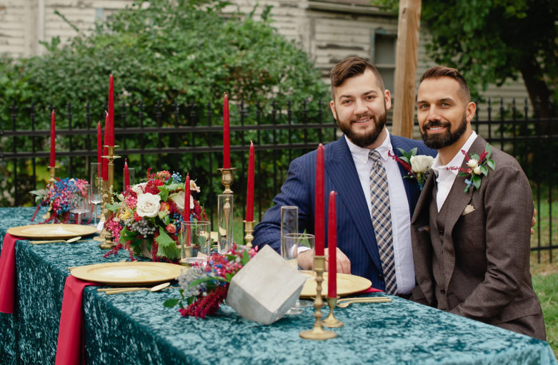 Detroit LGBT Wedding Floral design head table