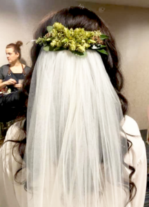 Green hops and Eucalyptus bridal hairpiece