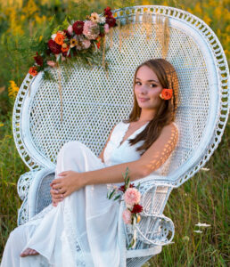 Floral bohemian photo shoot bridal hairpiece